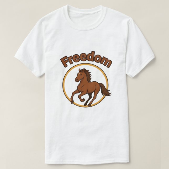 **Majestic Arabian Horse in the Golden Desert** T-Shirt (Design Front)
