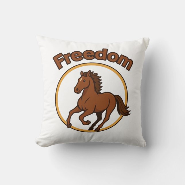 **Majestic Arabian Horse in the Golden Desert** Throw Pillow (Front)