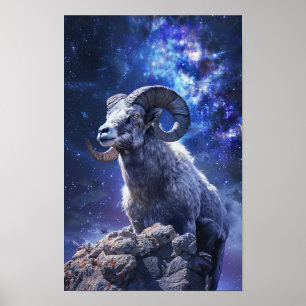 Majestic Aries Astrologie Peinture réaliste Poster