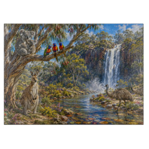 Majestic Australian Wildlife Waterfall Cutting Board