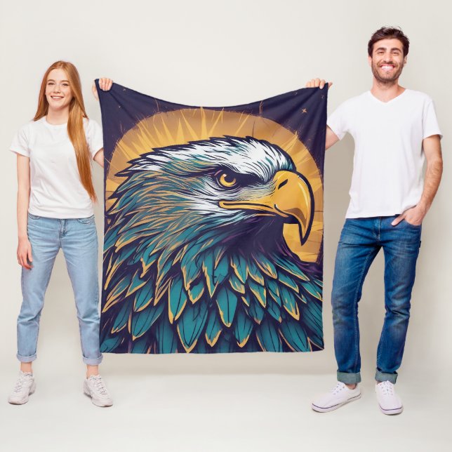 Majestic Bald Eagle Fleece Blanket (In Situ)