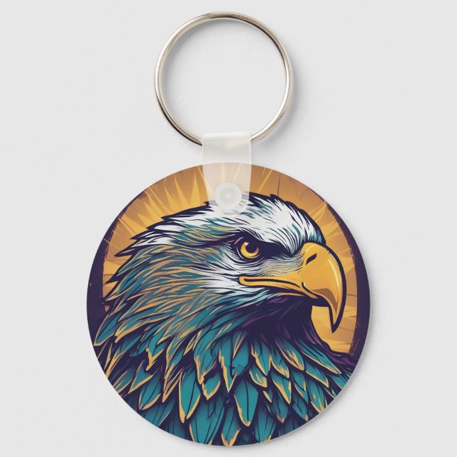 Majestic Bald Eagle Keychain (Front)