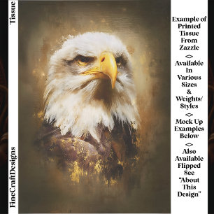Majestic Bald Eagle, Oil Style Art EF5R Decoupage Tissue Paper