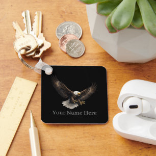 Majestic Bald Eagle Personalised Name Custom Keychain