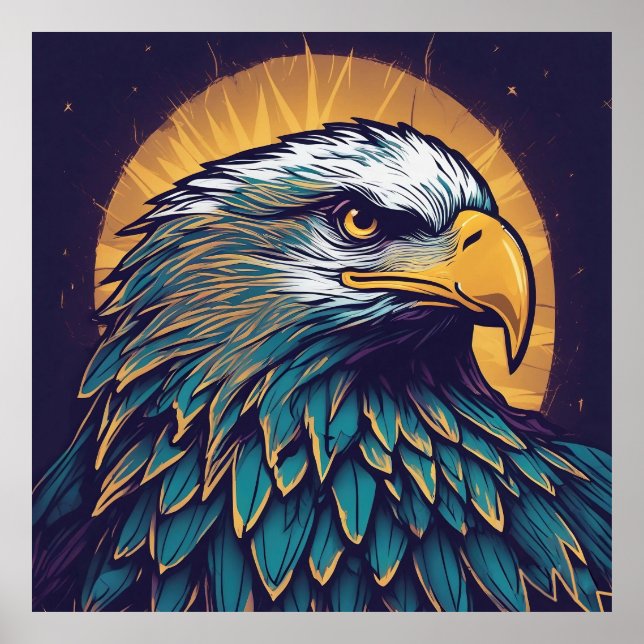 Majestic Bald Eagle Poster (Front)