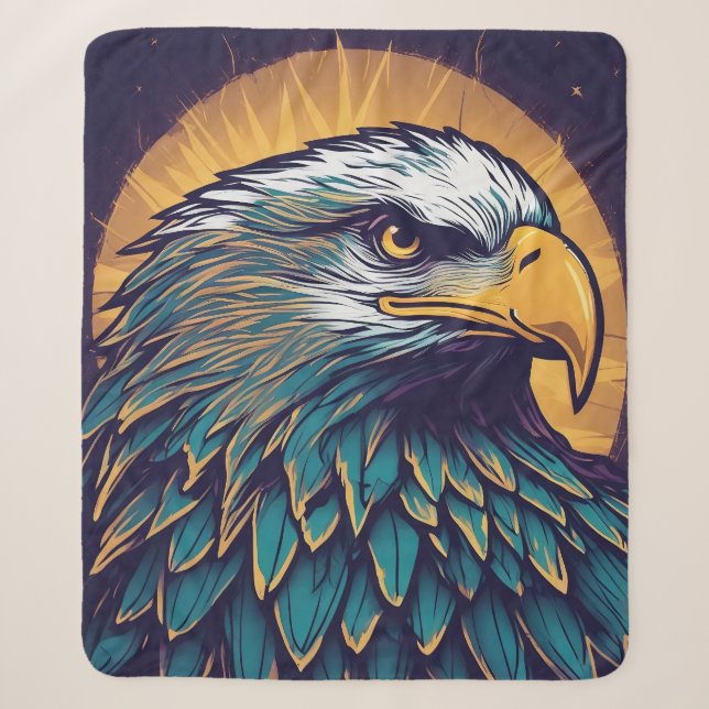 Majestic Bald Eagle Sherpa Blanket (Front)