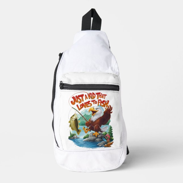 Majestic Bald Eagle With Fresh Fish on Rocky Perch Sling Bag (Front)