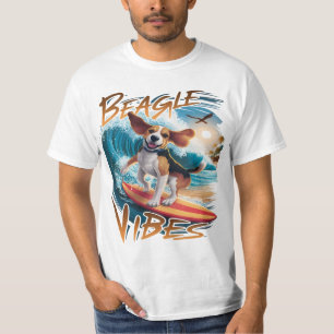 Majestic Beagle Dog Surfing the Giant Waves T-Shirt