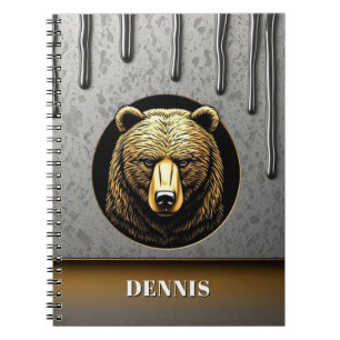 Majestic Bear With Personalized Name 🐻 Notebook