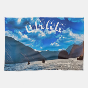 Majestic Beauty of Oman's Coastal Paradise Kitchen Towel
