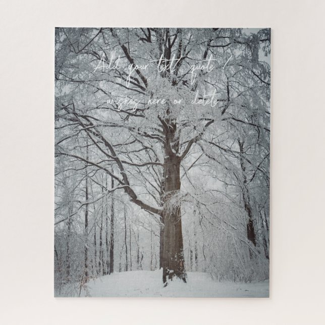 Majestic beech tree in the winter forest jigsaw puzzle (Vertical)