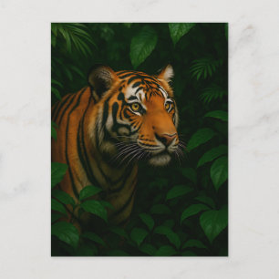 Majestic Bengal Tiger Jungle Portrait Wildlife Postcard