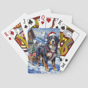 Majestic Bernese Mountain Dog Alpine Christmas Playing Cards