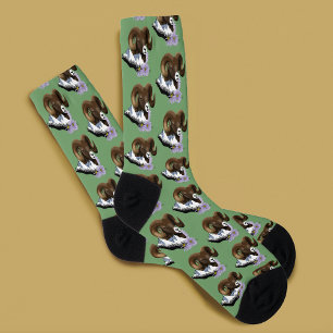 Majestic Bighorn Brown Sheep Ram Green Mountains Socks