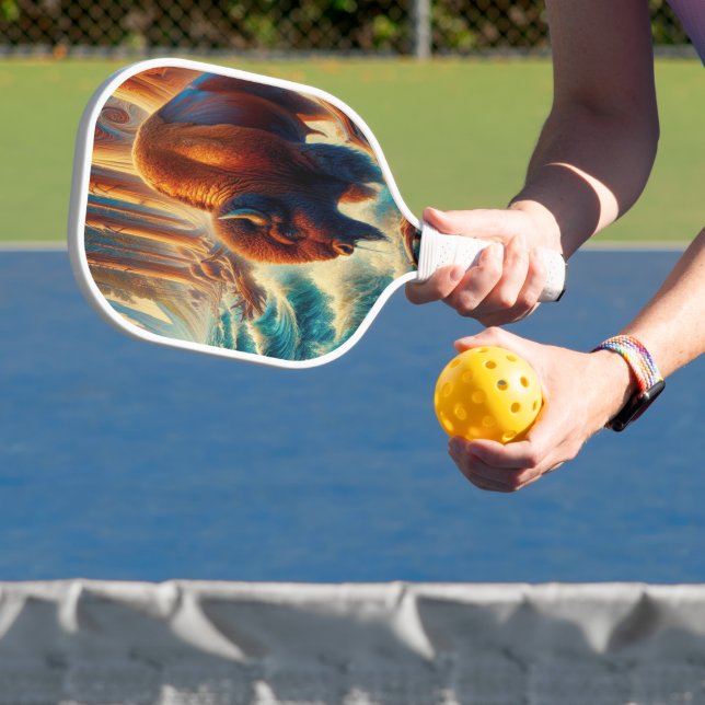 majestic bison stands tall  pickleball paddle (Insitu)