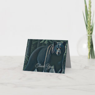 Majestic Black Bear Of The North Woods Thank You Card