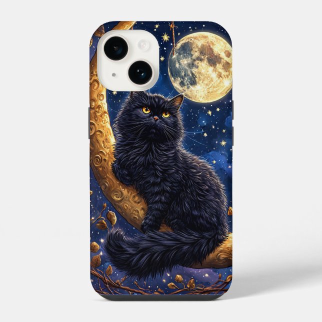 Majestic Black Cat Resting iPhone Case (Back)