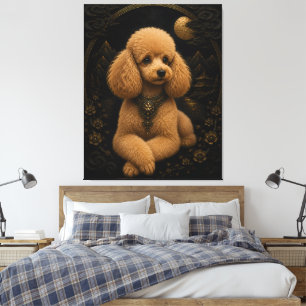 Majestic Black Gold Poodle Fantasy Wall Art