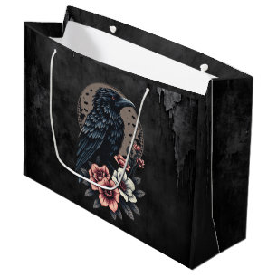 Majestic black raven  large gift bag