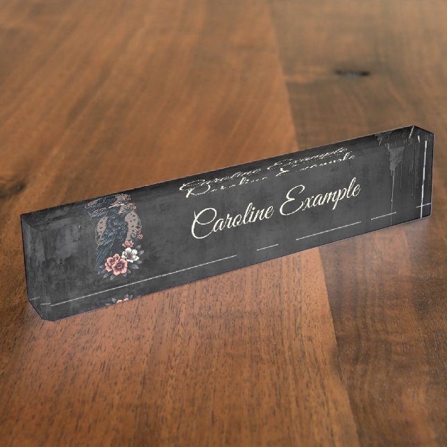 Majestic black raven  nameplate (Side)