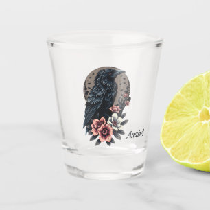 Majestic black raven shot glass