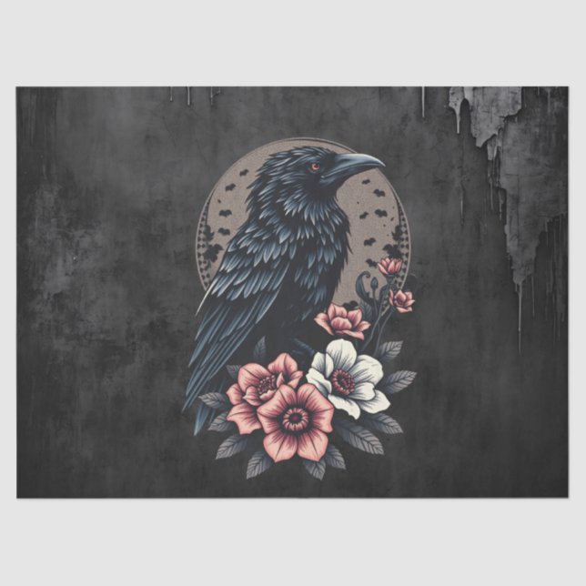 Majestic black raven  tissue paper (Front)