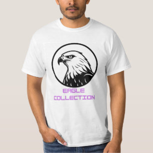 Majestic Black & White Eagle Head Emblem T-Shirt