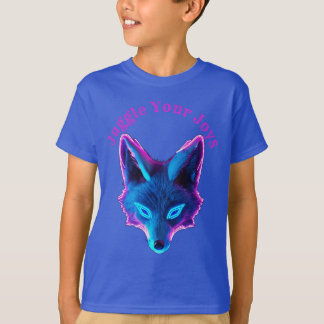 Majestic Blue Fox Cyberpunk Logo  T-Shirt
