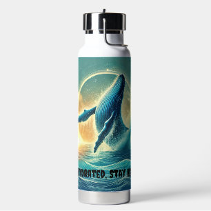 Majestic Blue Whale Painting Water Bottle