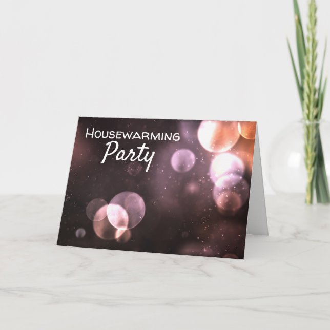 Majestic Bokeh Lights, Housewarming Party Invite (Front)