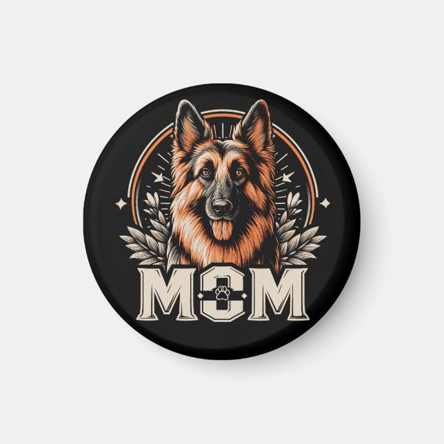 Majestic Bond: Gee Vaucher German Shepherd Dog Mom Magnet (Front)