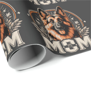 Majestic Bond: Gee Vaucher German Shepherd Dog Mom Wrapping Paper