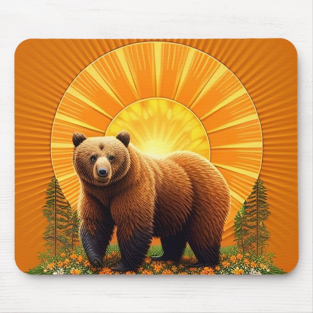 Majestic Brown Bear  Mouse Pad (Front)