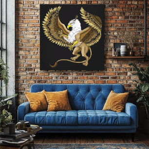 Majestic Brown Fantasy Griffin Mythical Gryphon Canvas Print