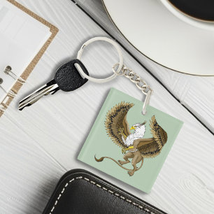 Majestic Brown Fantasy Griffin Mythical Gryphon Keychain