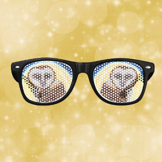 Majestic Brown Spotted Owl Yellow Moon Retro Sunglasses