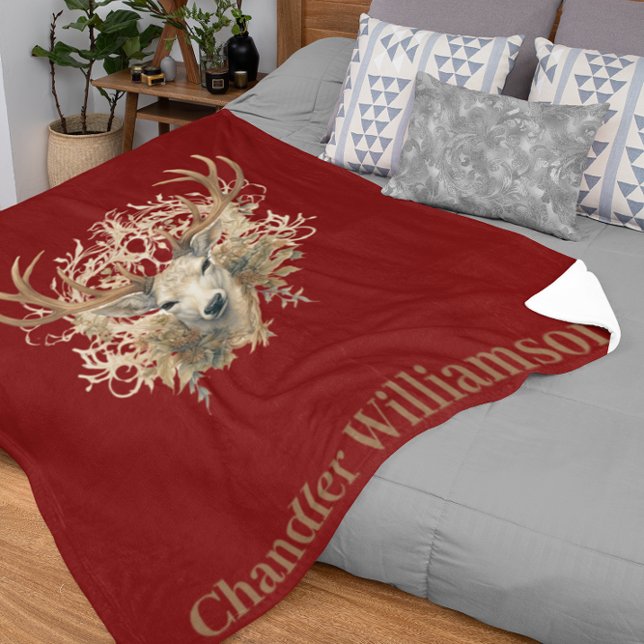 Majestic Buck - Custom Name Fleece Blanket (Creator Uploaded)
