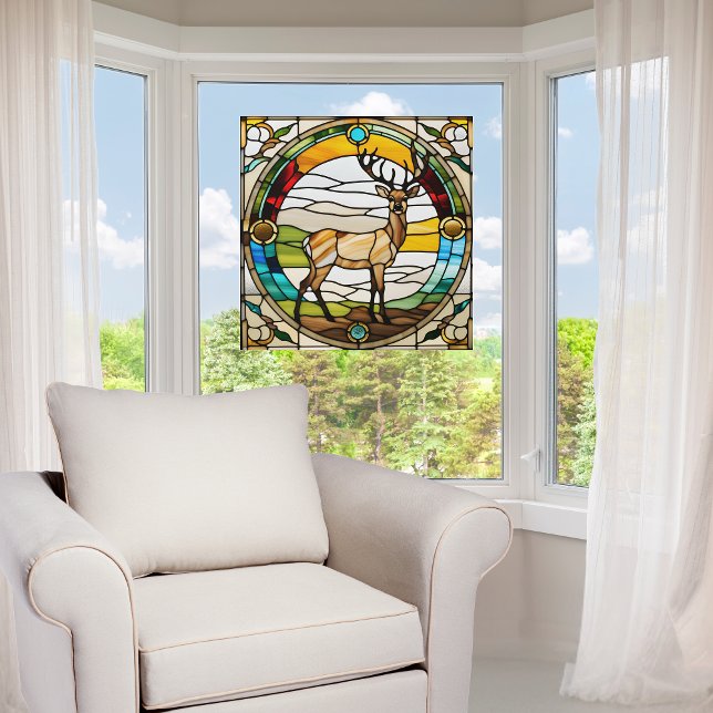 Majestic Buck Faux Stained Glass Window Cling (Creator Uploaded)
