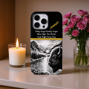 Majestic Buffalo by a Tranquil Mountain River iPhone 16 Pro Max Case