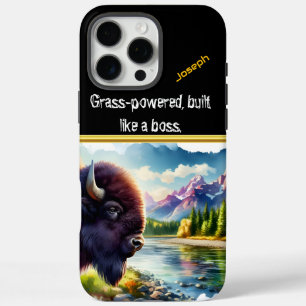 Majestic Buffalo by the Tranquil River at Sunrise iPhone 16 Pro Max Case