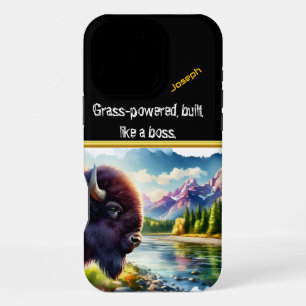 Majestic Buffalo by the Tranquil River at Sunrise iPhone 16 Pro Max Case