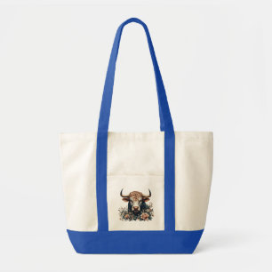 Majestic Bull in Bloom Tote Bag