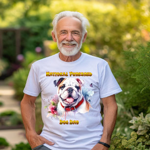 Majestic Bulldog Dog With Red Collar  T-Shirt