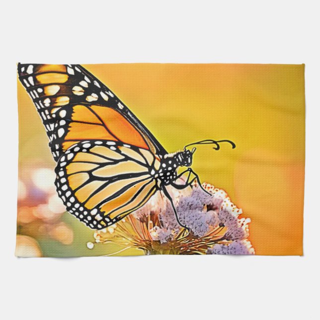 Majestic Butterfly Close Up Design Kitchen Towel (Horizontal)