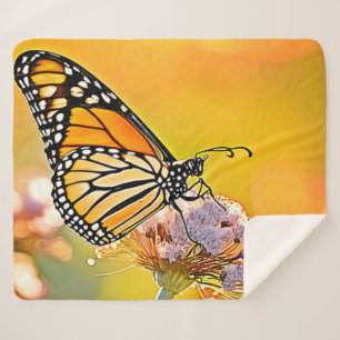 Majestic Butterfly Close Up Design Sherpa Blanket