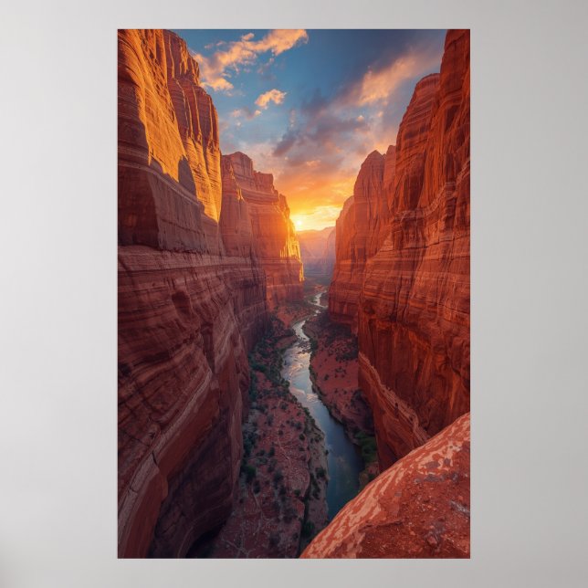 “Majestic Canyon Sunset – Nature Landscape Poster (Front)