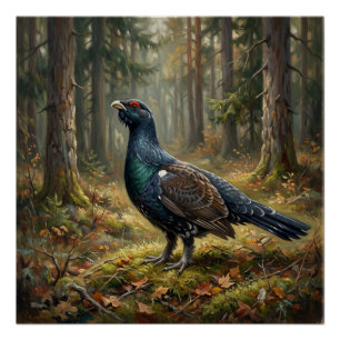 Majestic Capercaillie Art Poster