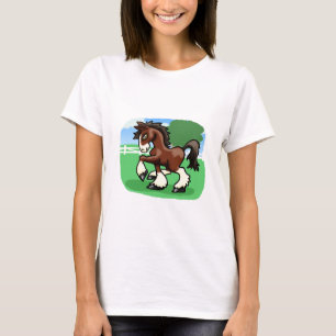 Majestic Cartoon Draught Horse T-Shirt