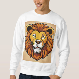 Majestic Cartoon Lion Head | Bold Safari King Sweatshirt