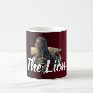 Majestic Cityscape Lion Spirit Animal Coffee Mug